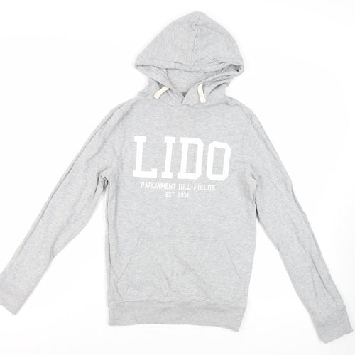 LIDO Womens Grey Cotton Pullover Hoodie Size XS Pullover - Logo Pockets