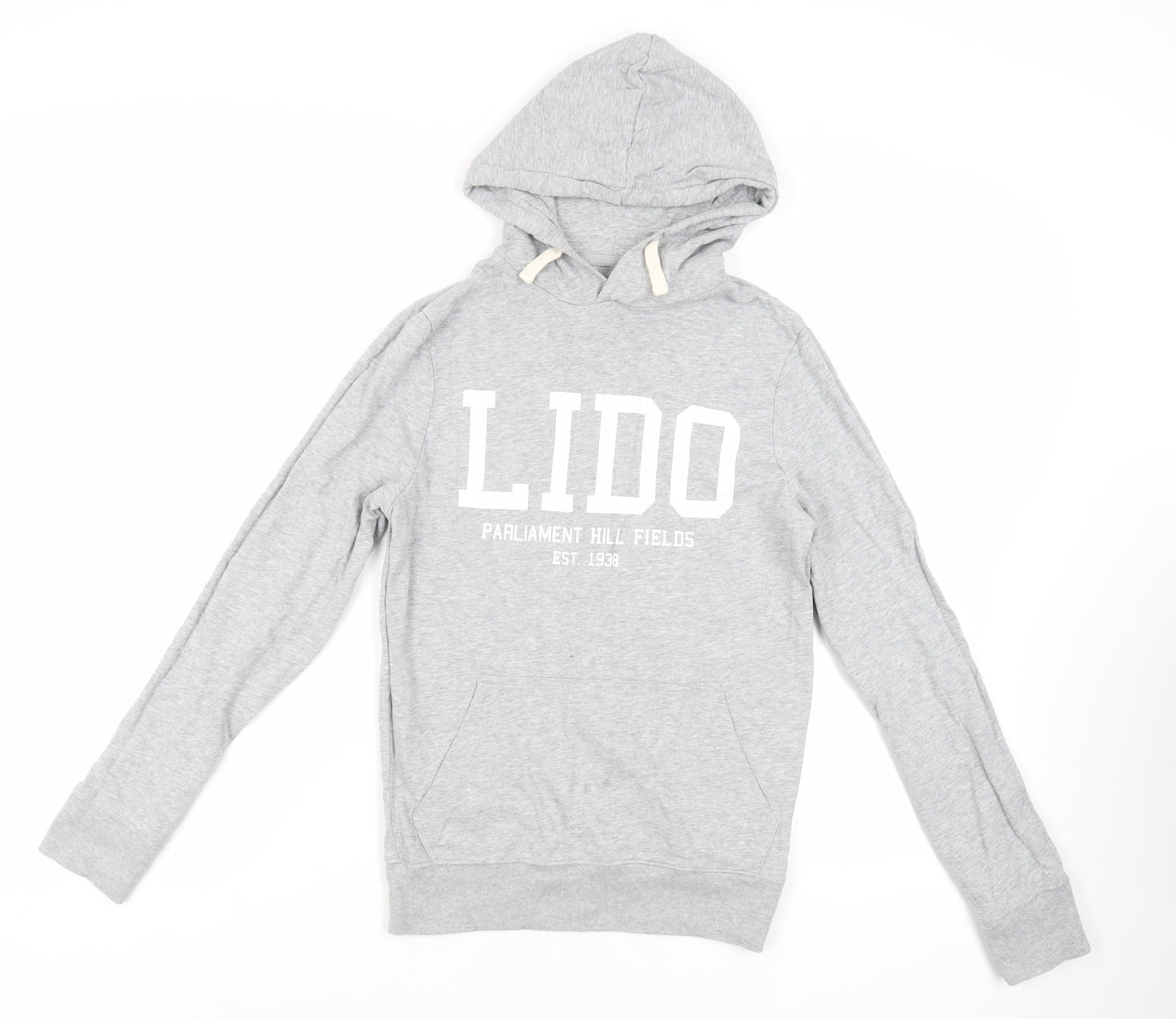LIDO Womens Grey Cotton Pullover Hoodie Size XS Pullover - Logo Pockets