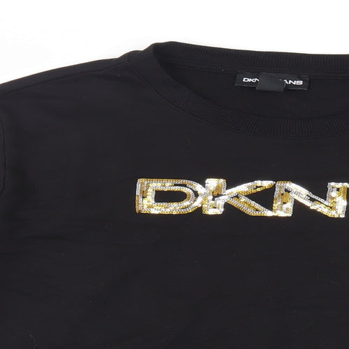 DKNY Jeans Womens Blue Cotton Pullover Sweatshirt Size L Pullover - Logo Sequin