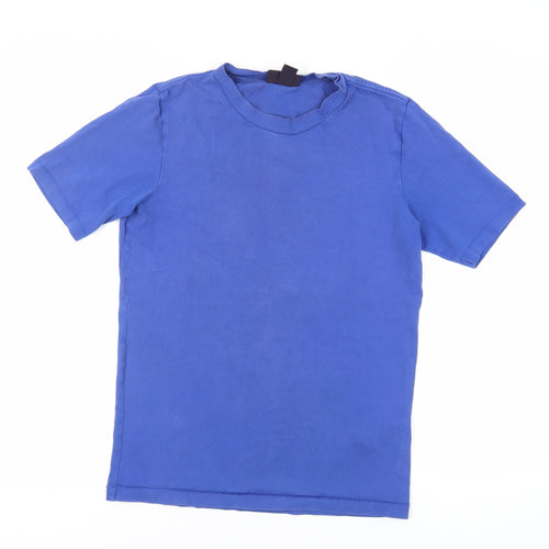 H&M Mens Blue Cotton T-Shirt Size S Crew Neck