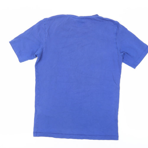 H&M Mens Blue Cotton T-Shirt Size S Crew Neck