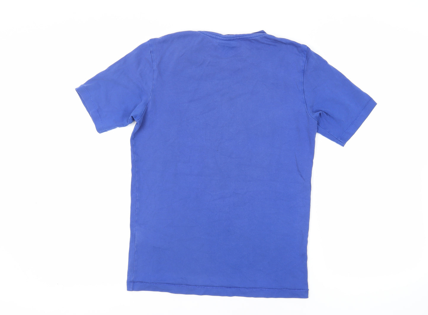 H&M Mens Blue Cotton T-Shirt Size S Crew Neck