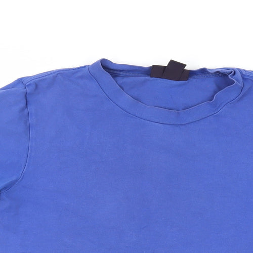 H&M Mens Blue Cotton T-Shirt Size S Crew Neck