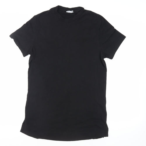 ASOS Womens Black Cotton Basic T-Shirt Size L Crew Neck