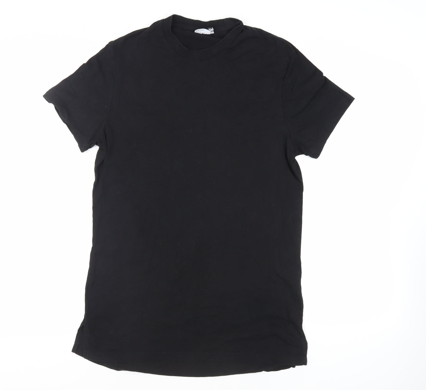 ASOS Womens Black Cotton Basic T-Shirt Size L Crew Neck