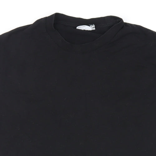 ASOS Womens Black Cotton Basic T-Shirt Size L Crew Neck