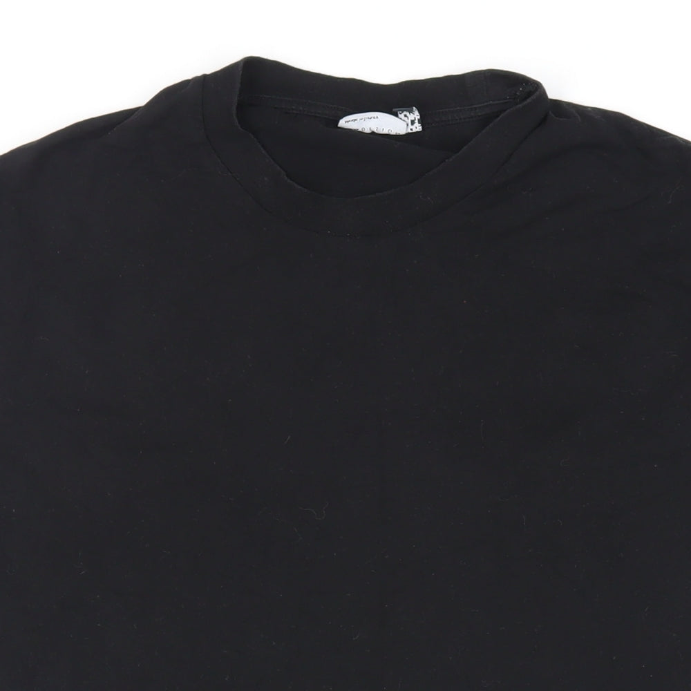 ASOS Womens Black Cotton Basic T-Shirt Size L Crew Neck