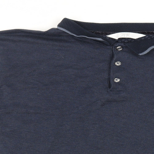 NEXT Mens Blue Cotton Polo Size XL Collared Button