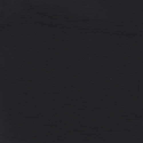Marks and Spencer Womens Black Cotton Basic T-Shirt Size 12 Boat Neck