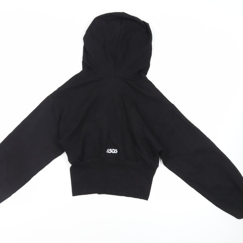 ASOS Womens Black Cotton Pullover Hoodie Size 8 Pullover - Cut Out Detail