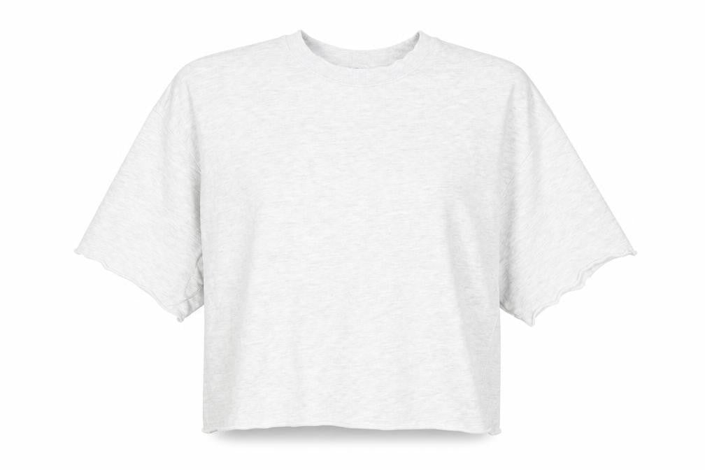 Front view of Zara women’s grey cotton pullover sweatshirt, size M, pullover - raw hem