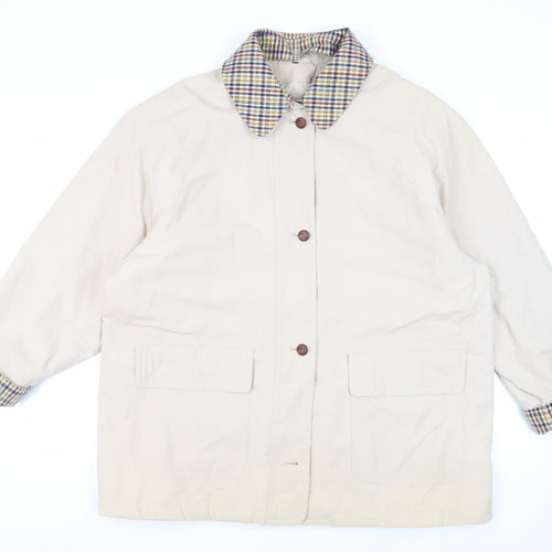 Berkertex Womens Beige Overcoat Coat Size 20 Button