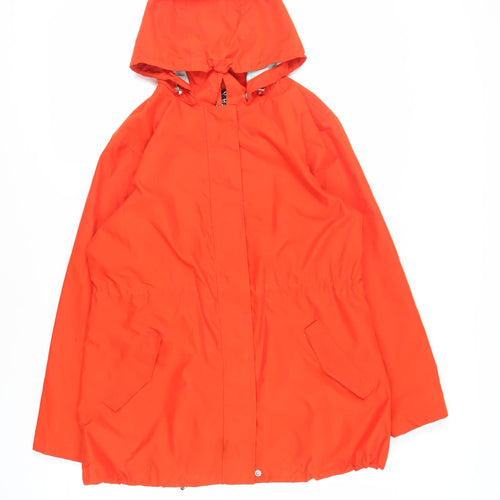 Lands' End Womens Red Rain Coat Coat Size M Zip - Hooded Water Resistant