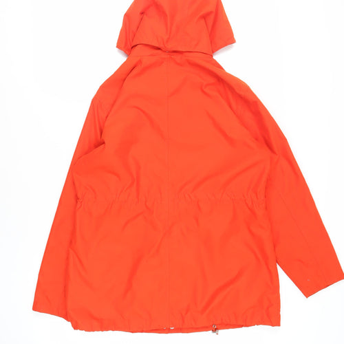 Lands' End Womens Red Rain Coat Coat Size M Zip - Hooded Water Resistant
