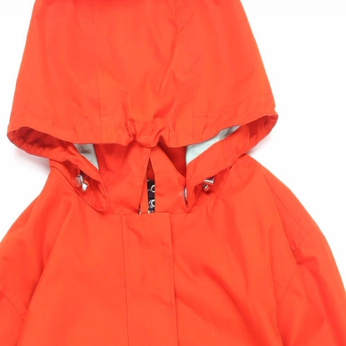 Lands' End Womens Red Rain Coat Coat Size M Zip - Hooded Water Resistant