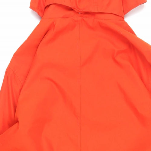 Lands' End Womens Red Rain Coat Coat Size M Zip - Hooded Water Resistant