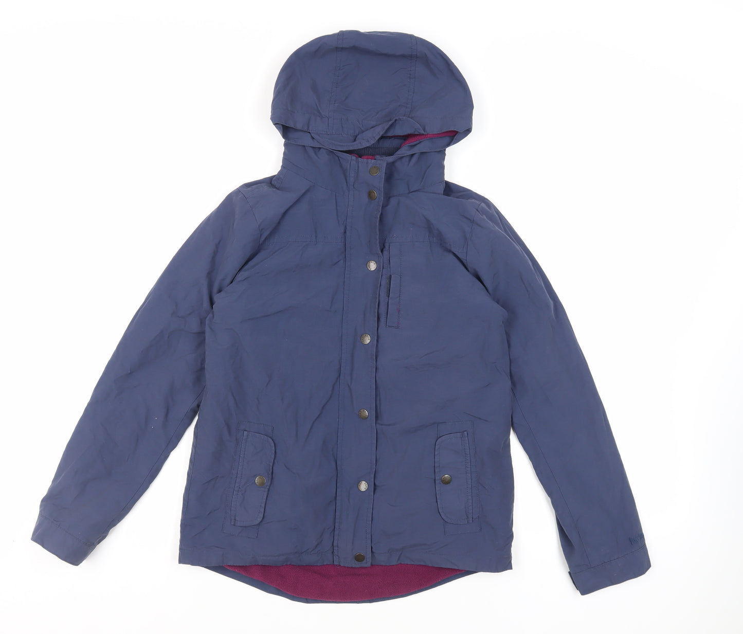 Fat Face Girls Blue Jacket Size 10-11 Years Zip - Hooded