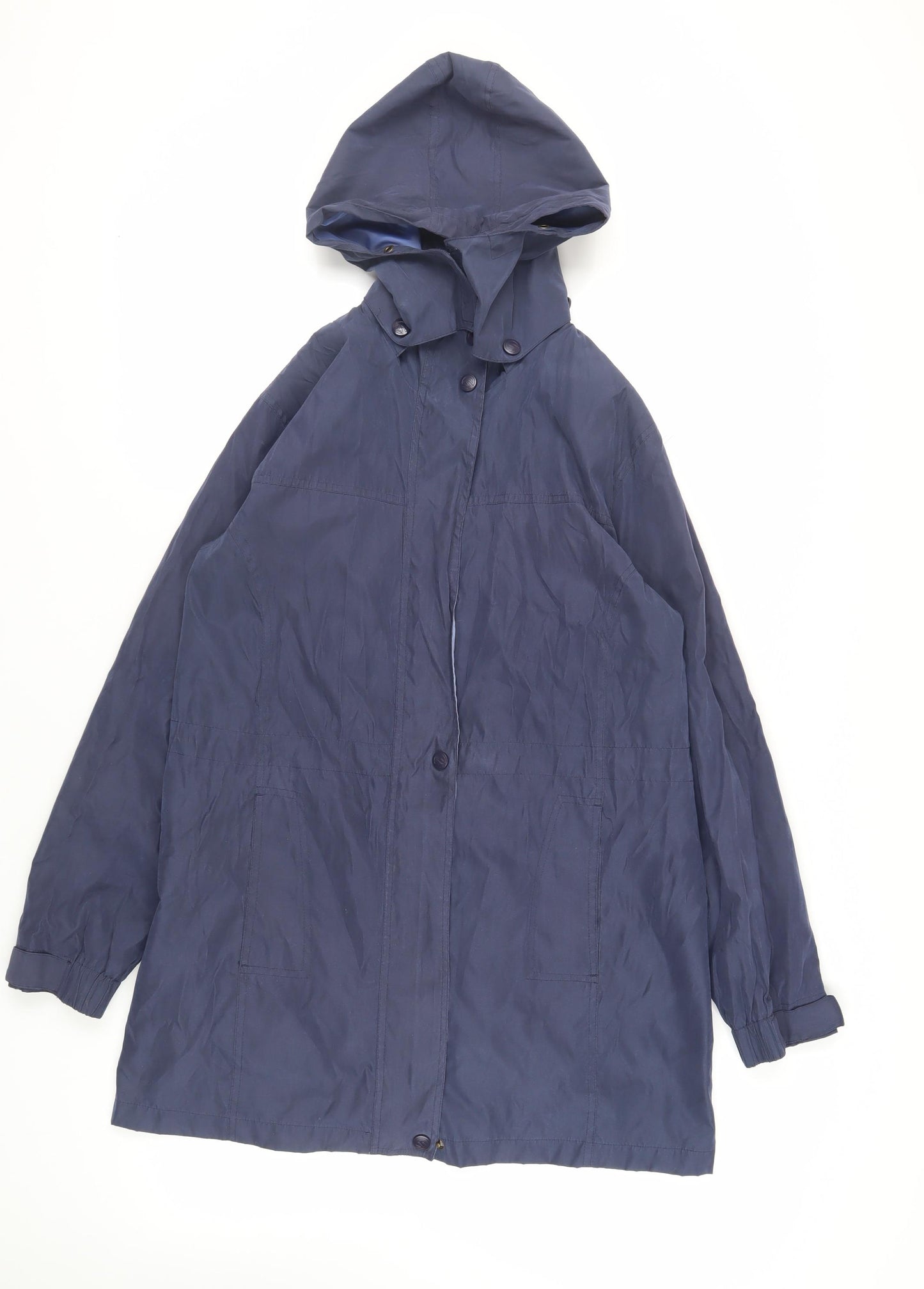 Hawkshead Womens Blue Rain Coat Coat Size 12 Zip - Hooded Water Resistant