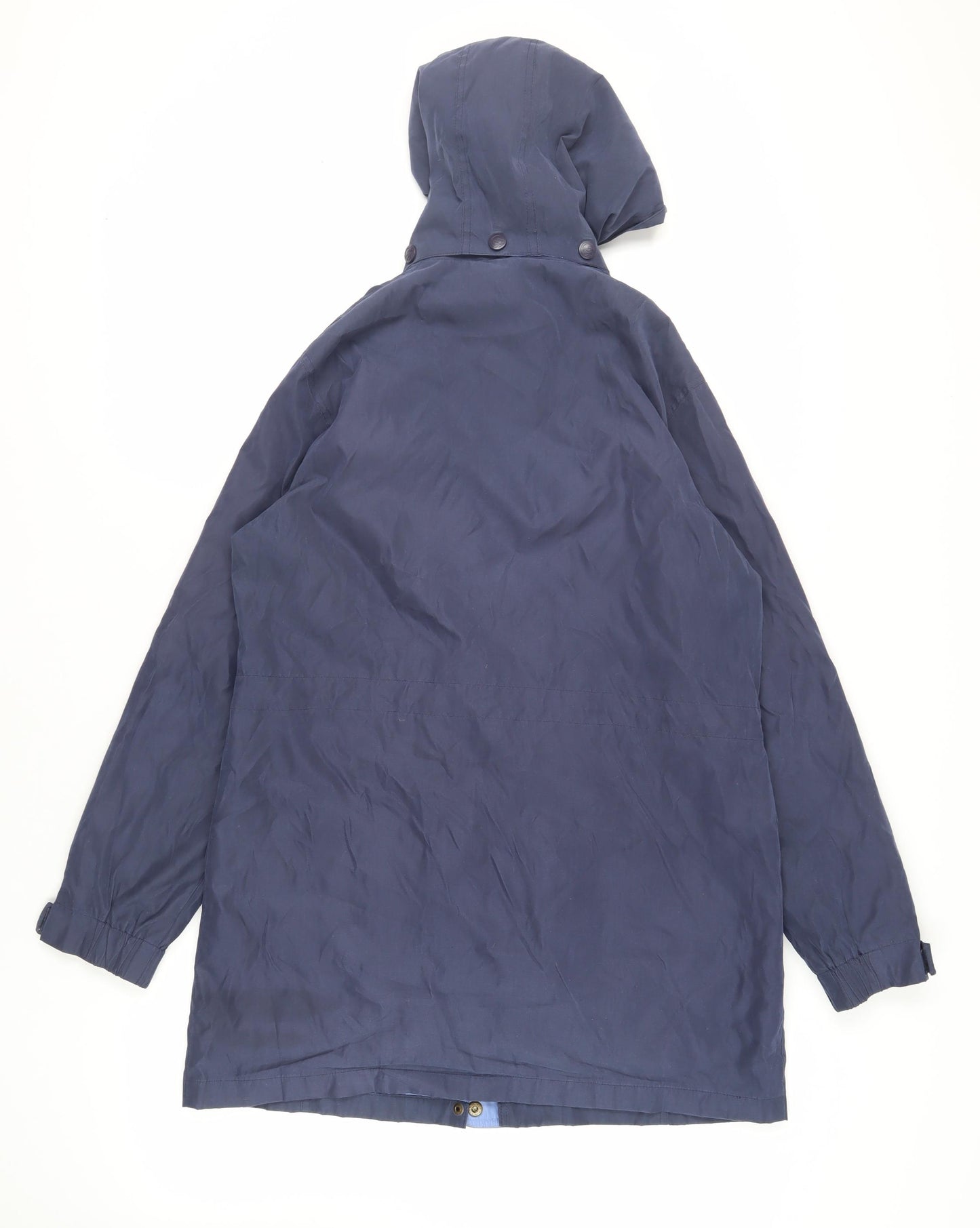 Hawkshead Womens Blue Rain Coat Coat Size 12 Zip - Hooded Water Resistant