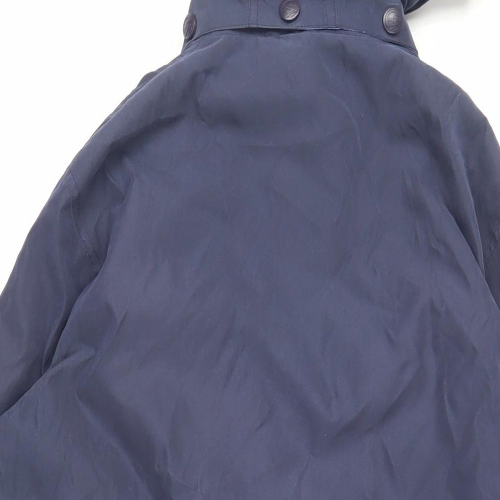 Hawkshead Womens Blue Rain Coat Coat Size 12 Zip - Hooded Water Resistant