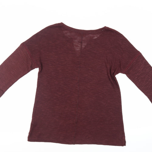 NEXT Womens Red Polyester Basic Blouse Size 12 V-Neck - Beaded