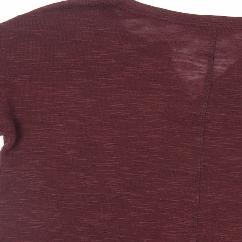 NEXT Womens Red Polyester Basic Blouse Size 12 V-Neck - Beaded