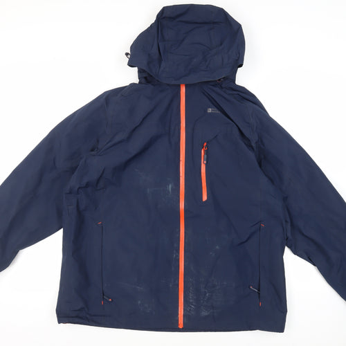 Mountain Warehouse Mens Blue Windbreaker Coat Size XL Zip - Technical Outdoors Waterproof Logo