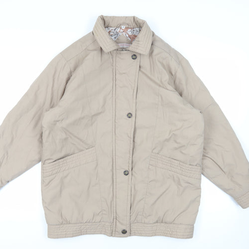 Eleganzé Womens Beige Jacket Size M Zip