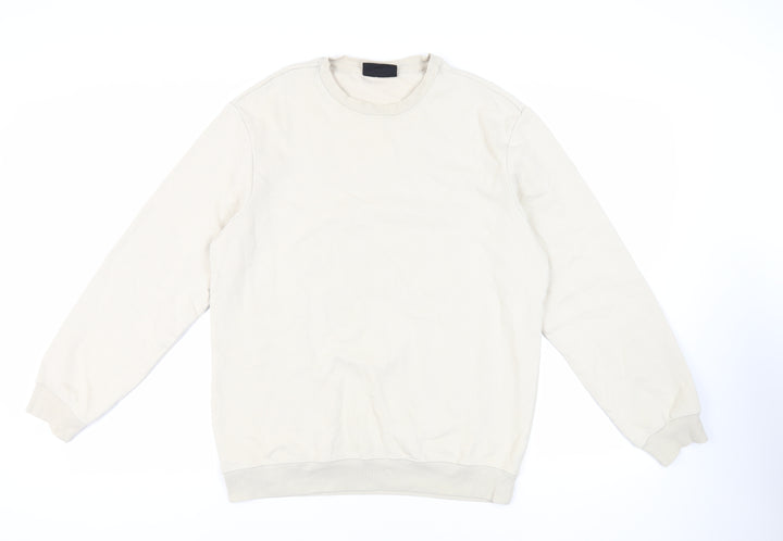 H&M Mens Beige Cotton Pullover Sweatshirt Size M