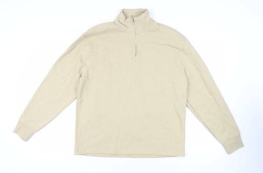 Topman Mens Beige Cotton Pullover Sweatshirt Size M