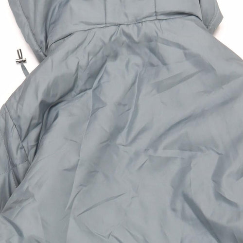 Anne De Lancay Womens Green Quilted Jacket Size M Zip - Hooded