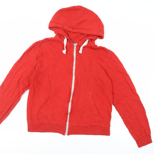 Divided by H&M Womens Red Cotton Full Zip Hoodie Size L Zip - Pockets