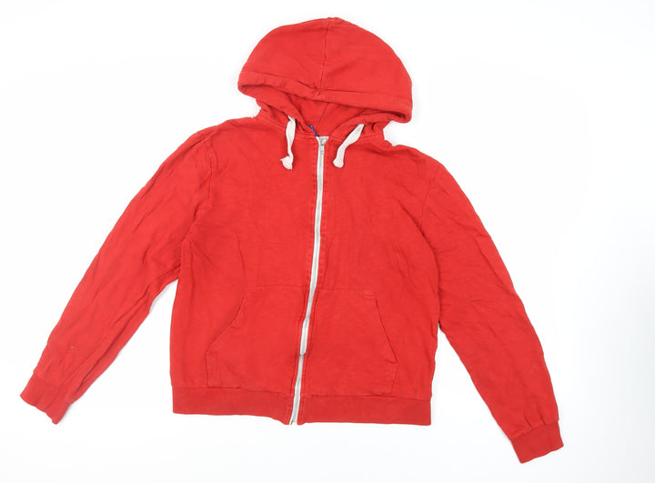 Divided by H&M Womens Red Cotton Full Zip Hoodie Size L Zip - Pockets