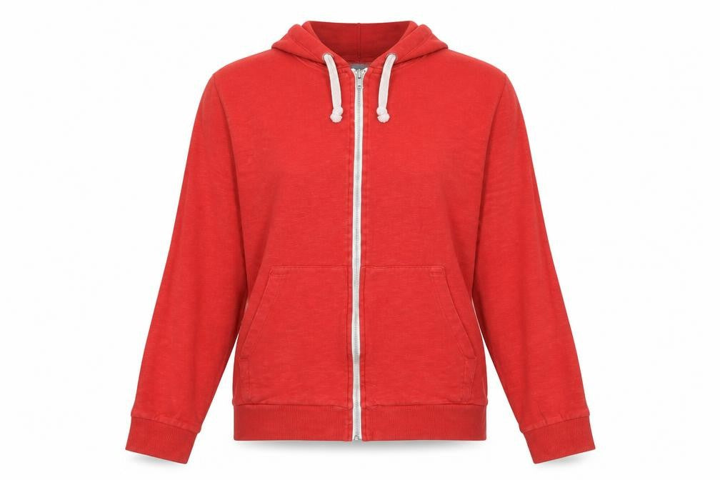 Divided by H&M Womens Red Cotton Full Zip Hoodie Size L Zip - Pockets
