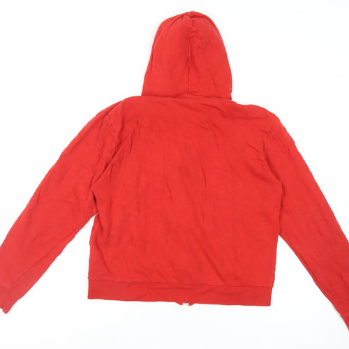 Divided by H&M Womens Red Cotton Full Zip Hoodie Size L Zip - Pockets