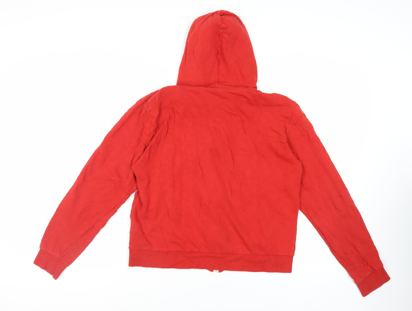 Divided by H&M Womens Red Cotton Full Zip Hoodie Size L Zip - Pockets