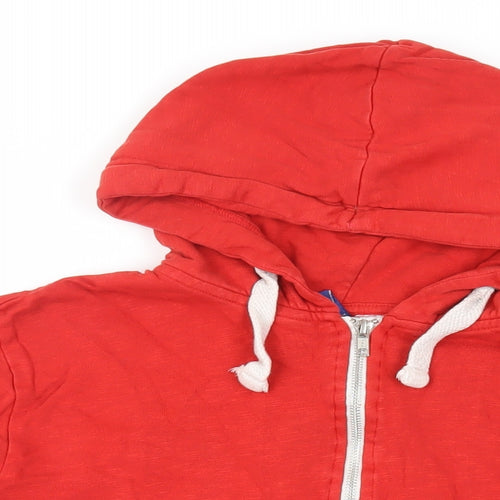 Divided by H&M Womens Red Cotton Full Zip Hoodie Size L Zip - Pockets