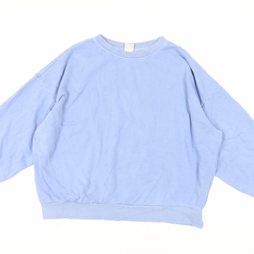 H&M Womens Blue Cotton Pullover Sweatshirt Size M Pullover