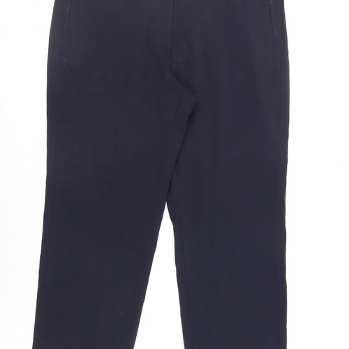 Marks and Spencer Womens Blue Viscose Chino Trousers Size 16 L26 in Regular Zip