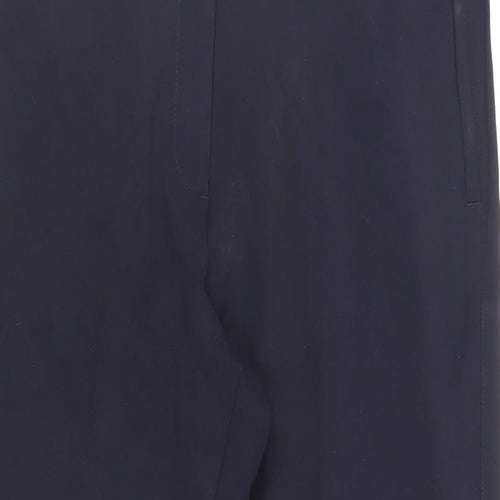 Marks and Spencer Womens Blue Viscose Chino Trousers Size 16 L26 in Regular Zip