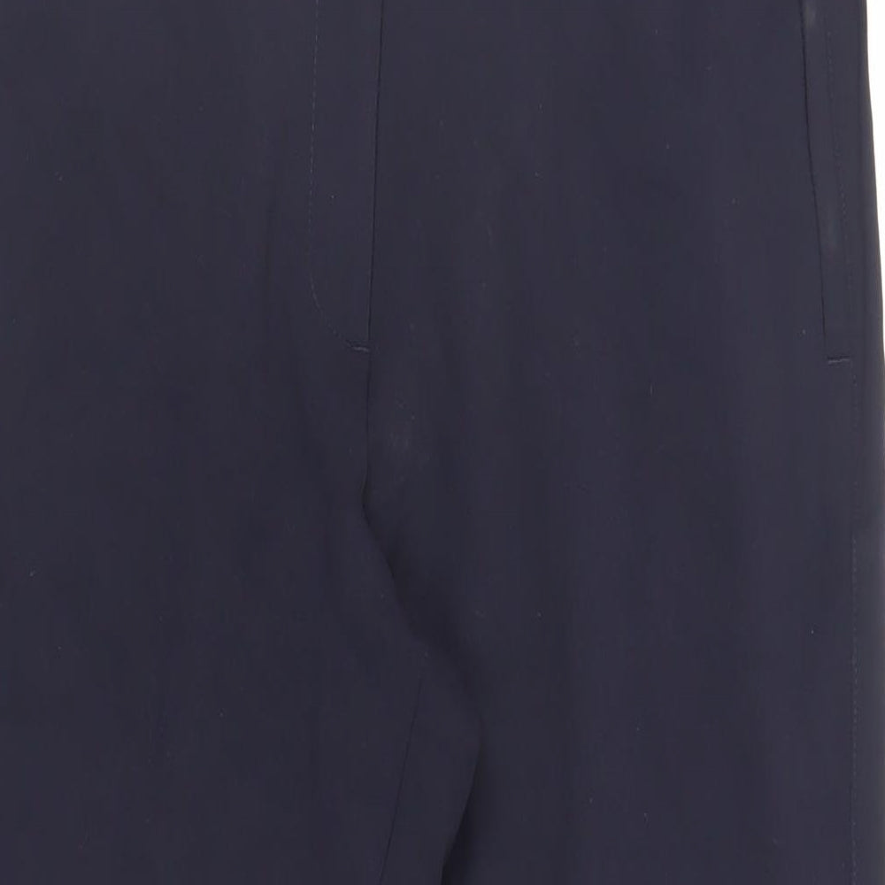 Marks and Spencer Womens Blue Viscose Chino Trousers Size 16 L26 in Regular Zip