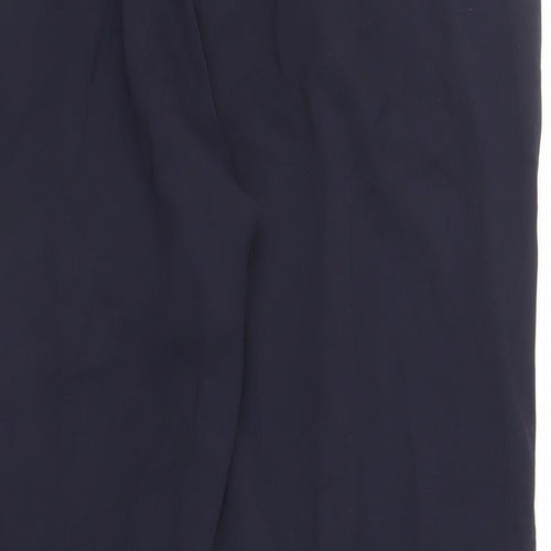 Marks and Spencer Womens Blue Viscose Chino Trousers Size 16 L26 in Regular Zip
