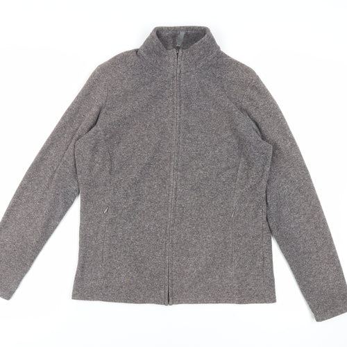 Marks and Spencer Womens Grey Jacket Size 12 Zip - Zipped Pockets