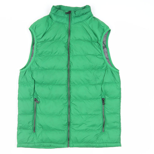 Marks and Spencer Mens Green Gilet Jacket Size S Zip - Zipped Pockets