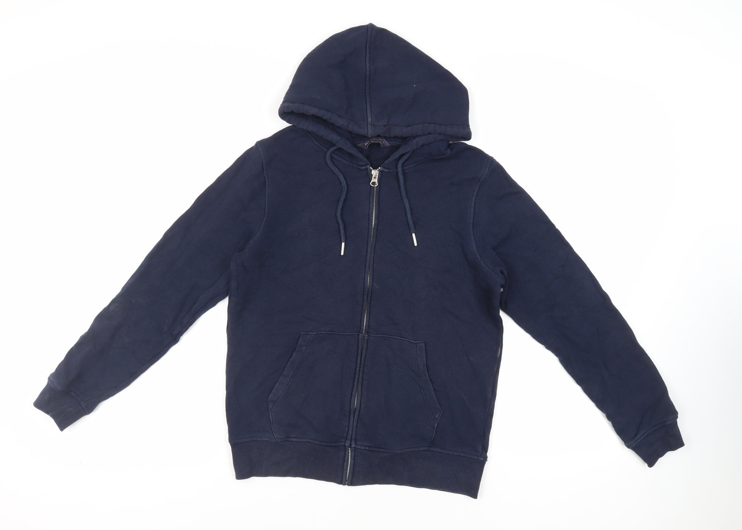 Marks and Spencer Womens Blue Cotton Full Zip Hoodie Size 8 Zip - Pockets