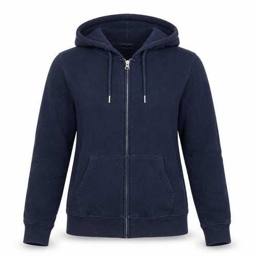 Marks and Spencer Womens Blue Cotton Full Zip Hoodie Size 8 Zip - Pockets