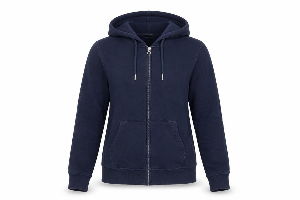 Marks and Spencer Womens Blue Cotton Full Zip Hoodie Size 8 Zip - Pockets