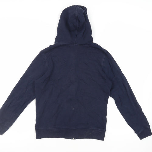 Marks and Spencer Womens Blue Cotton Full Zip Hoodie Size 8 Zip - Pockets