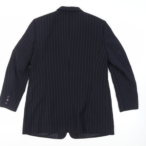 Gerry Weber Womens Blue Striped Jacket Blazer Size 16 Button