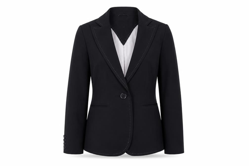 Next Womens Black Jacket Blazer Size 10 Button - Contrasting Stitching